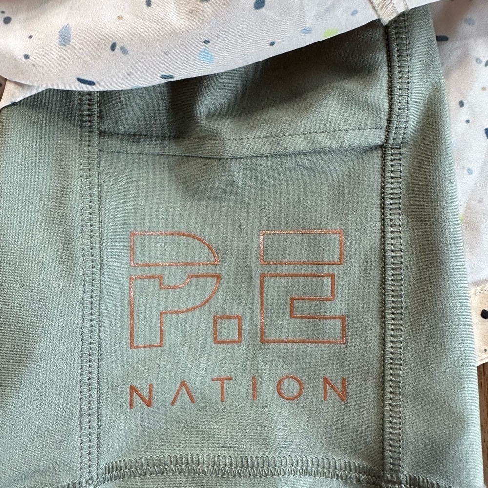 P.E Nation Speckled Athletic Shorts with Neon Trim - Picture 9 of 9